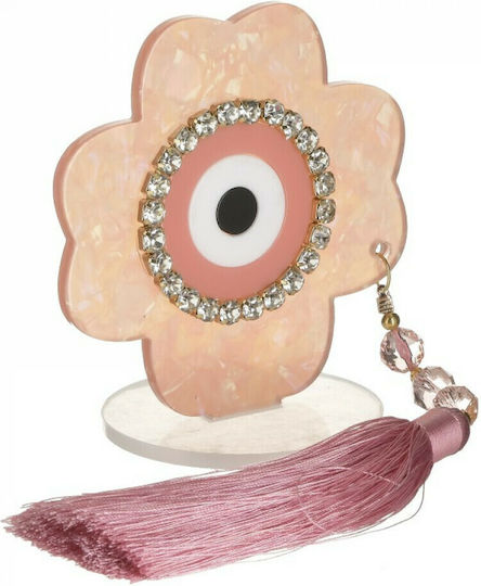 Inart Tischplatte Glücksbringer Klee Pink aus Kunststoff 10x11cm 1Stück
