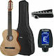 Thomann Κλασική Κιθάρα 4/4 Classica Fusion 8 String Bundle Natural