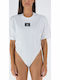 Bodysuit pentru femei Alb