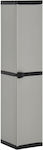 Plastic Single-Door Wardrobe with 3 Shelves Γκρι / Μαύρο 34x40x168cm