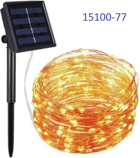15100-77 Λαμπάκια LED 10μ. Θερμό Λευκό Ηλιακά σε Σειρά