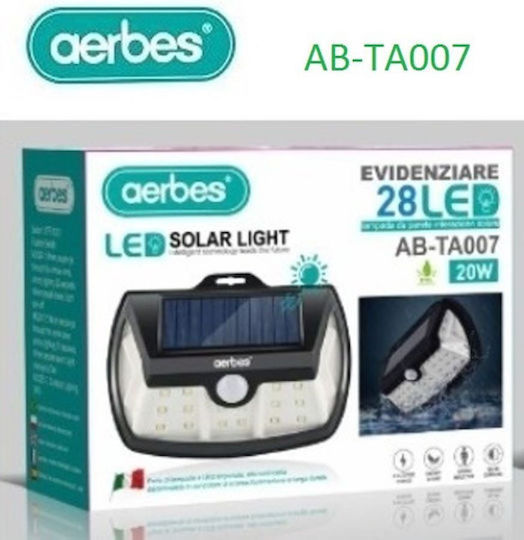 Aerbes AB-TA007 Wandmontiert Solarleuchte 20W mit Bewegungssensor und Fotokontakt