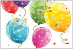 Τραπεζομάντηλο Party Πλαστικό Sparkling Balloons Πολύχρωμο 180x120cm 93319