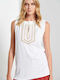 Bill Cost Women's Summer Blouse Cotton Sleeveless White