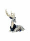 Iliadis Weihnachtliche Stoff Figur Hirsche Blau Höhe 41cm Sitzend