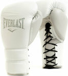 Everlast Powerlock 2 Leather Boxing Competition Gloves White