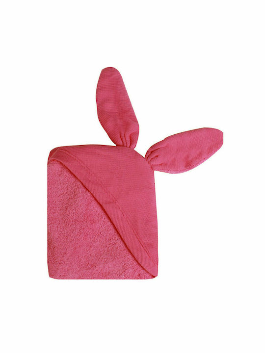 Minene Baby Bath Towel Hooded Bunny Fuchsia 70x70cm