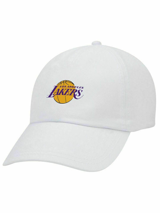 Lakers, Erwachsene Baseballkappe Weiß 5-Panel (POLYESTER, ERWACHSENE, UNISEX, EINHEITSGRÖßE)