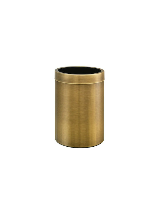 Sanco Μεταλλικό Καλάθι Αχρήστων 12lt Brass Bronze Mat