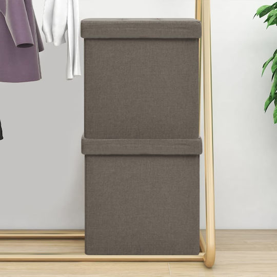 Табуретка Дневна стая с Място за съхранение Текстил Taupe 2бр 38x38x38бр