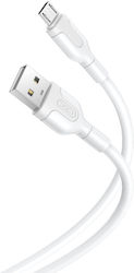 XO NB212 Regular USB 2.0 to micro USB Cable Λευκό 1m