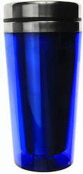 Viosarp Glass Thermos Stainless Steel Blue 370ml with Mouthpiece