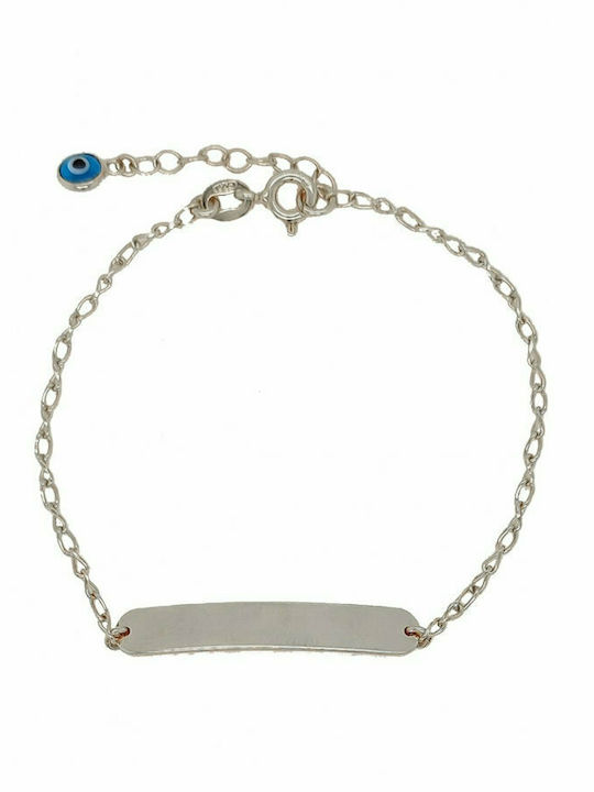 Prince Silvero Kinderarmband ID aus Silber mit Böses Auge