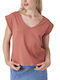 24 Colours C22S- Women's Summer Blouse Sleeveless with V Neckline Pink