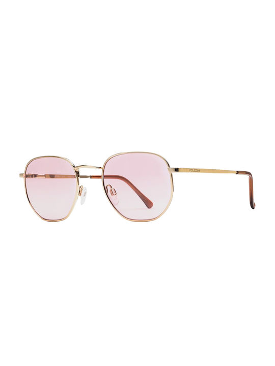 Volcom Happening Women's Sunglasses with Gloss Gold / Pink Metal Frame and Pink Lens VE0180111