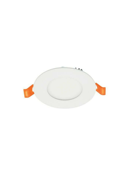 Vito Round Plastic Recessed Spot with Integrated LED and Natural White Light White 10.5x10.5cm. 1pcs