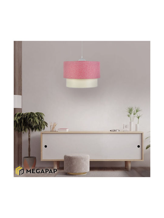 Megapap Whitehous Pendant Light Pink with Socket E27 30x20x55cm