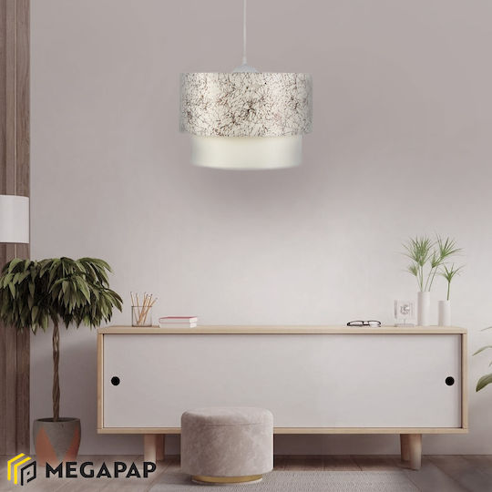 Megapap Whitehouse Pendant Light White with Socket E27 30x20x55cm
