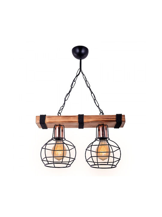 Klikareto Pendant Light Black Rail with Socket E27 40x15x60cm