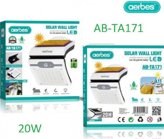 Aerbes AB-TA171 Wandmontiert Solarleuchte 20W mit Bewegungssensor