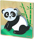 Wooden Kids Peg Puzzle Panda for 12+ years old+ Years 4pcs iwood