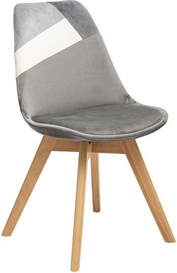 Baya Patch Καρέκλα Κουζίνας Βελούδινη Grey 48.5x55x81.5εκ.