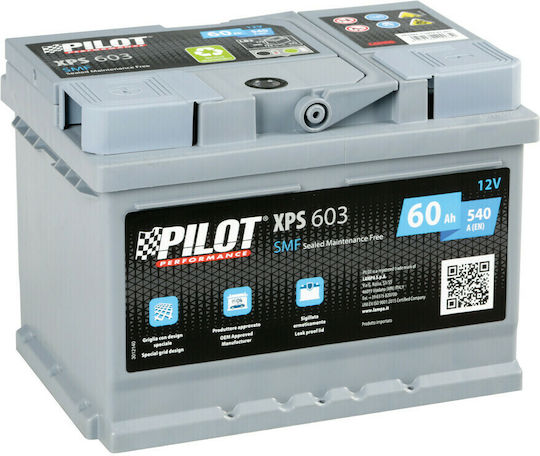 Lampa Car Battery Pilot SMF 242x175x175mm with 60Ah Capacity and 540A CCA