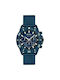 Hugo Boss Uhr Chronograph Batterie mit Blau Stoffarmband