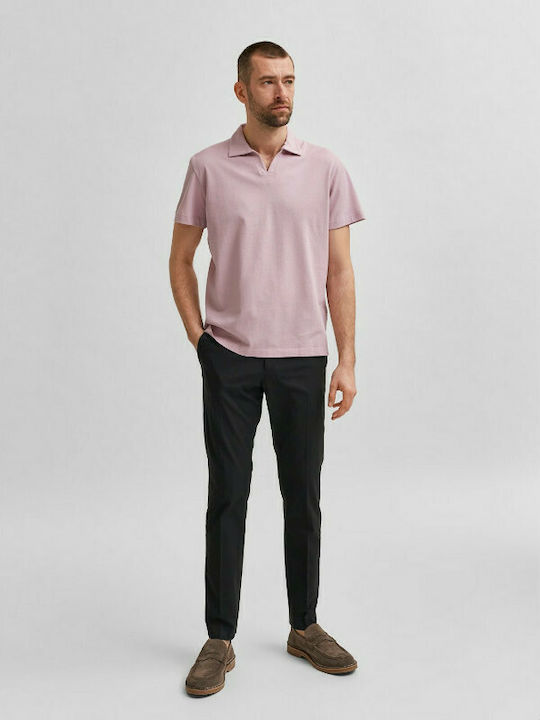 Selected Ανδρικό T-shirt Polo Lilac