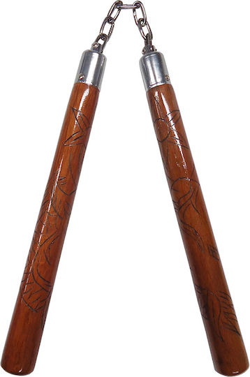 Olympus Sport Nunchaku Wooden with Carved Dragon
