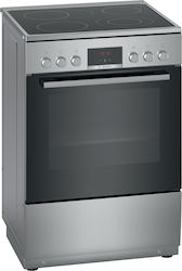 Bosch Свободностояща с Керамични Плотове Inox HKR39A250 Bosch Свободностояща с Керамични Плотове Inox HKR39A250