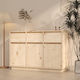 Sideboard Solid Wood with Drawers Beige Natural 110x34x75cm