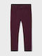 Kids' Chino Fabric Pants Burgundy