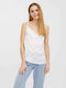 Vero Moda Women's Summer Blouse Satin with Straps White