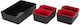 Plastic Drawer Organizer for Underwear / Socks in Black Color 26.5x6.5x18cm 7pcs