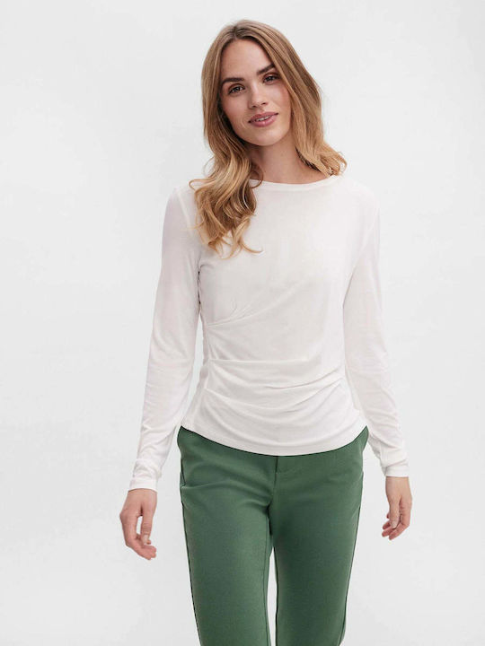 Vero Moda Damen Bluse Langärmelig Ecru