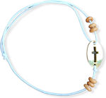 Handmade christening baptism charms 031 private collection bracelet,with leather,wooden beads and gold cross in SPECIAL OFFER for a little 50pcs