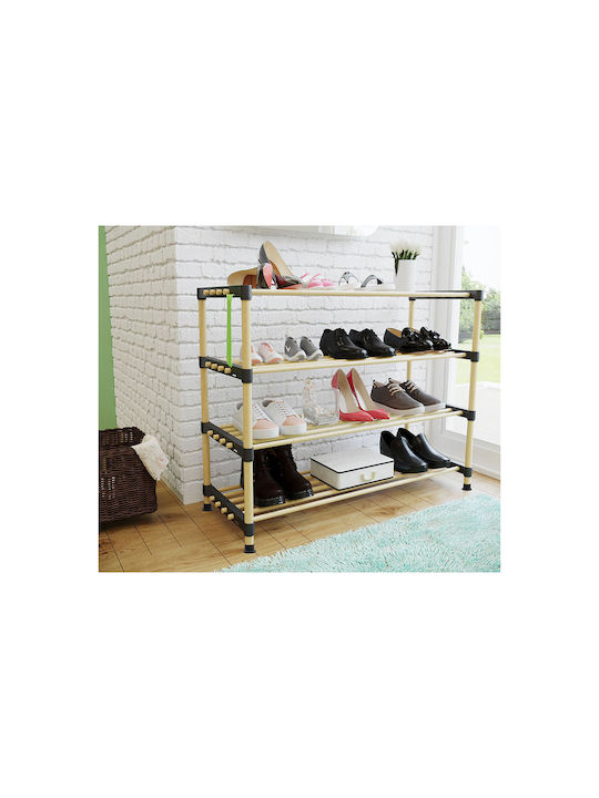 Shoe Organizer with 4 Shelves Φυσικό 56x28x63cm