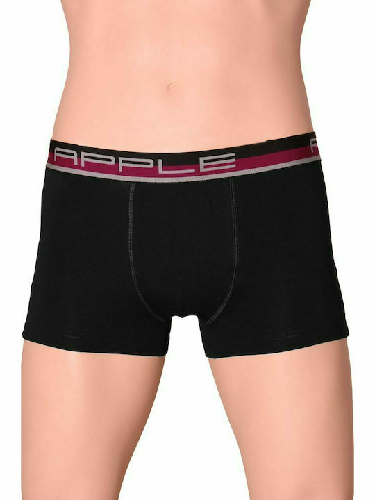 Apple Boxer Herren Boxershorts Black/Bordeaux 1...