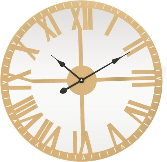 Inart Wanduhr Metallisch Gold Ø60cm