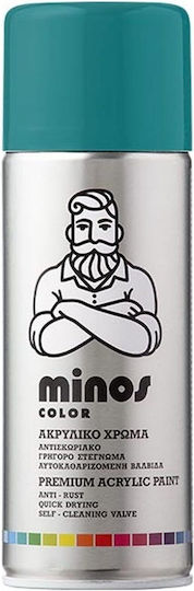 Minos Spray Σπρέι Βαφής Ακρυλικό με Μεταλλικό Εφέ Τυρκουάζ RAL 5018 400ml