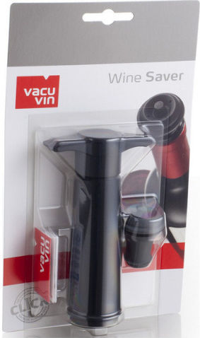 Vacu Vin Blister Аератор за вино Метален с 1 пробка Черен