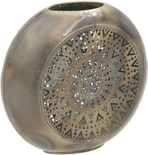 Inart Tabletop Metallic Lantern Gold 40x16x36cm