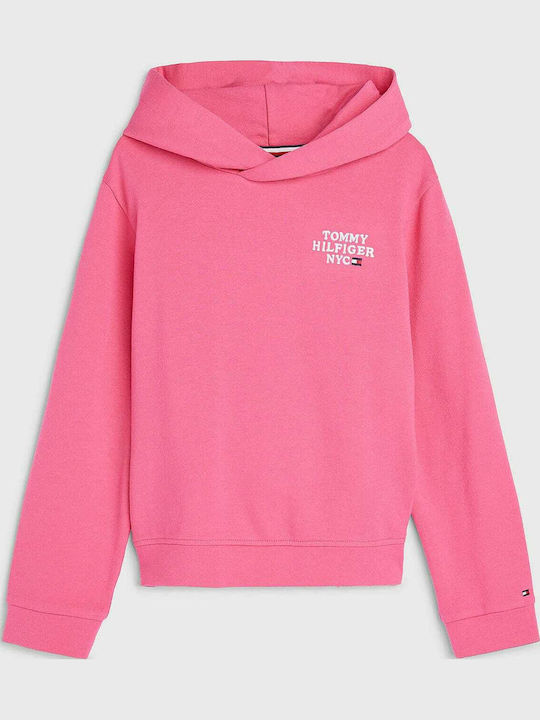 Fleece Kids Sweatshirt with Hood Pink