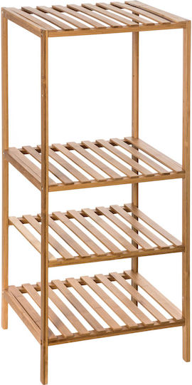 Επιδαπέδια Ραφιέρα Μπάνιου Bamboo με 4 Ράφια 35x32x77.5cm Καφέ