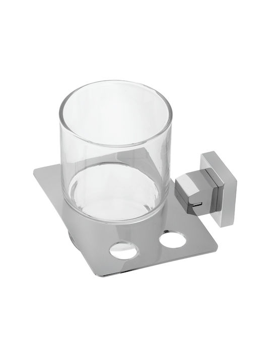Gloria Kare Style Metallic Cup Holder Wall Mounted Silver