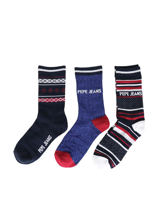 Pepe Jeans Дамски Чорапи Сини 3Пакет