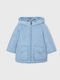 Ecofriends Kids Quilted Short Coat with Hood Light Blue