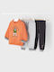 Mayoral Kids Sweatpants Set Orange 2pcs