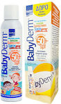 Intermed Babyderm Wasserdicht Kinder Sonnencreme Spray für Gesicht & Körper SPF50 200ml & Kostenloser Strandball